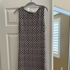 Tommy Hilfiger Black and White Geometric Midi Dress